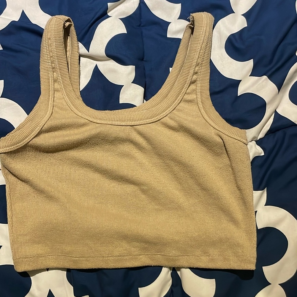 STELLA LAGUNA BEACH CROPPED TAN TANK TOP